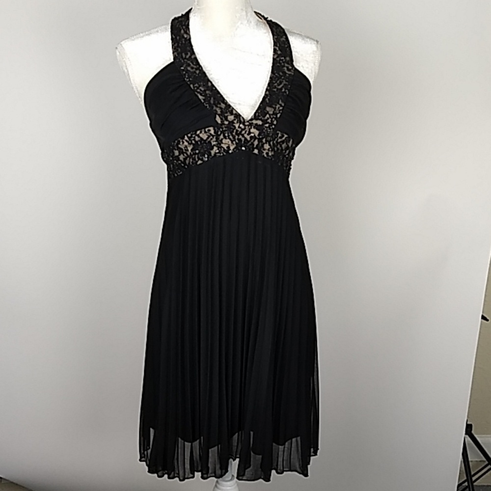 Formal Party Backless Midi Black Dress Medium